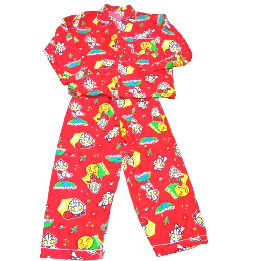 Ultraman M78 Cartoon Long Sleeve Shirt & Pants Boys Pijama Size 10